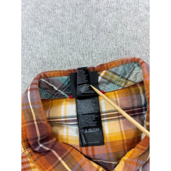 The North Face Bicycle Sport Shop Plaid Button Down Shirt (Men's XL) Brown - Picture 6 of 12